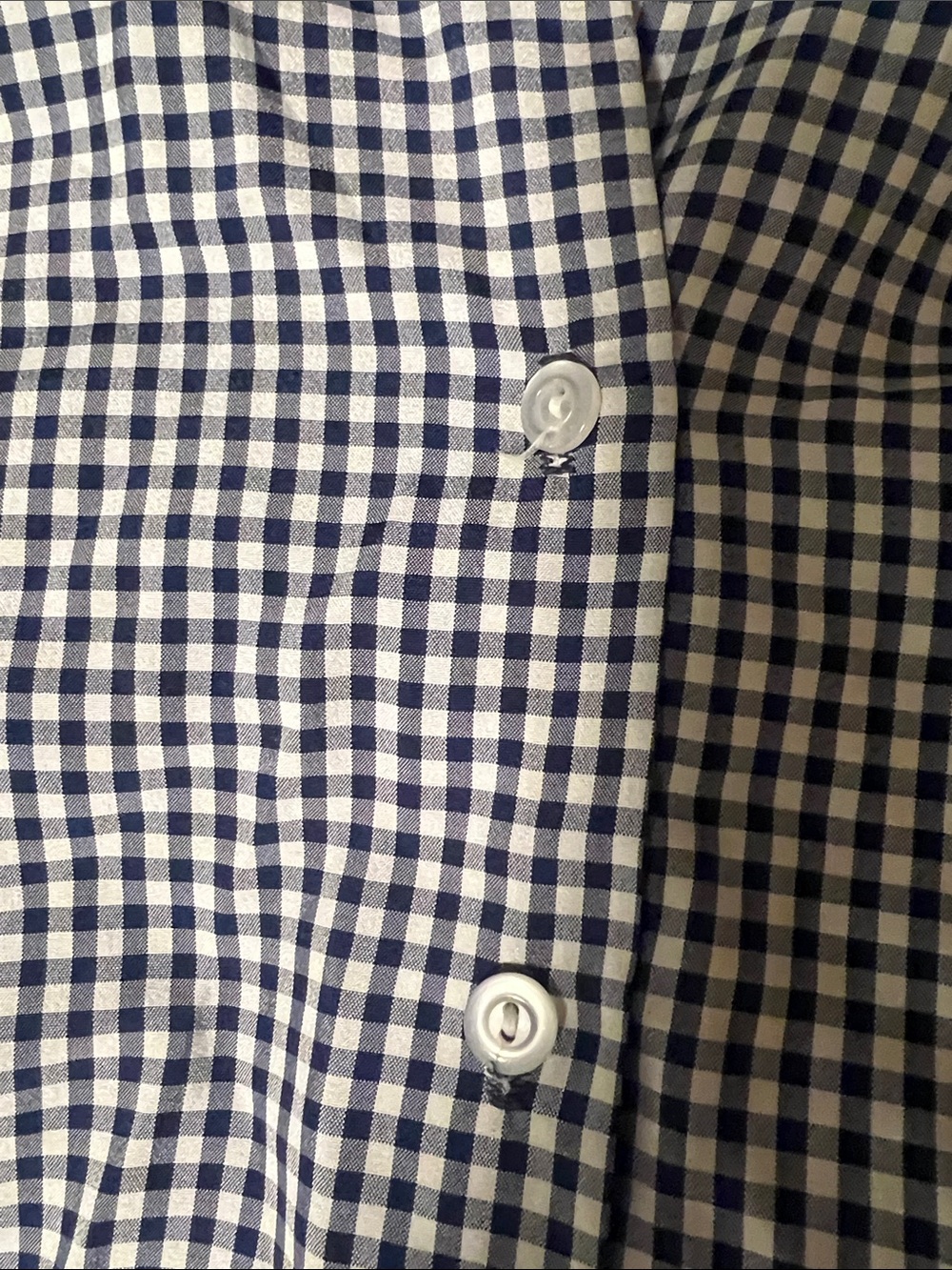 Classic Black & White Gingham Tie-Neck Button-Down Shirt - Picture 6 of 8